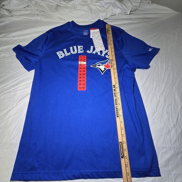 New With Tags Blue Jays Men's Blue Medium 💯 Cotton T-Shirt - Picture 3 of 11